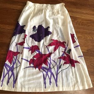 vintage 80s floral skirt 26” waist S sheer lightweight